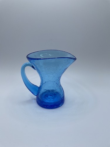 Hand Blown Crackle Glass Vintage Lot of 4 Red & Blue - Picture 11 of 20