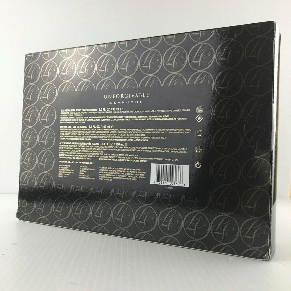 Set de regalo imperdonable Sean John 1 oz, bálsamo de 3,4 oz, gel de ducha 3 piezas Foto 3 de 3