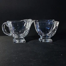 WATERFORD Marquis FOOTED CREAMER & OPEN SUGAR, Cut Crystal, Square, Genuine