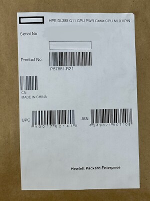 HPE ProLiant DL385 Gen11 CPU 8-pin GPU Power Cable From Motherboard P57851-B21
