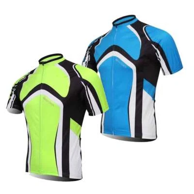 Fahrradtrikot Grün Blau Herren Kurzarm Radsport Trikot Rennrad Shirt Jersey - Bild 1 von 4