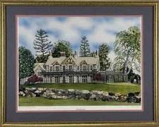 Larry S. Anderson Rockwood Mansion Print Wilmington DE Framed Signed #352/1000