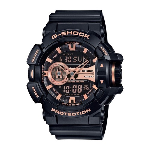 Casio G-Shock Nero E Rose Gold-Tone Dial Quarzo Resina UOMO WATCH  GA400GB-1A4 | eBay