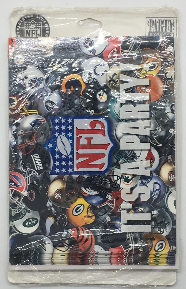 Tarjeta de invitación de fiesta de la NFL con sello de fútbol americano de fantasía 1998 de 3 paquetes (24 en total) Foto 4 de 4