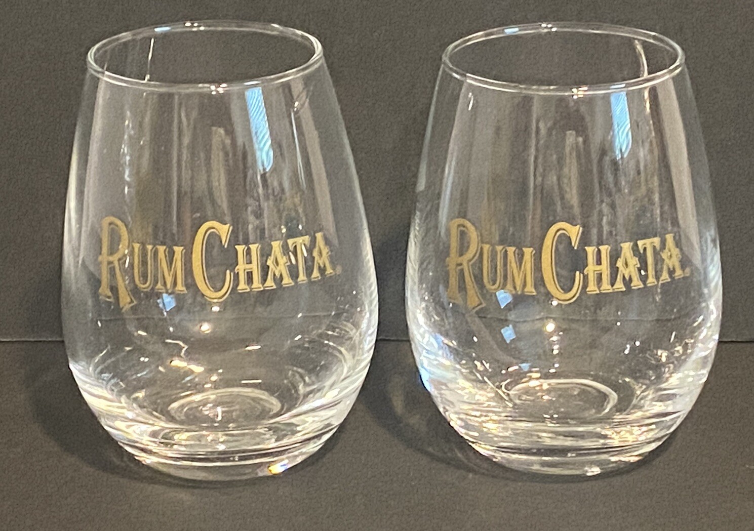 RumChata 2-Piece Bronze Gold Cocktail Glass Set Barware Drinkware
