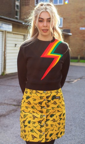 Rainbow Lightning Bolt Jumper XS 