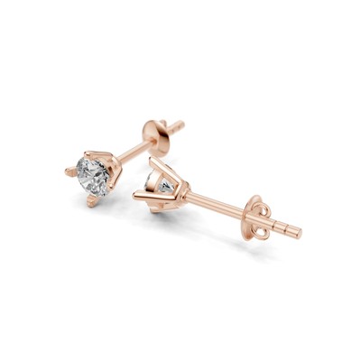 Delicate Gold 8K/14K/18K PARGOLD Claw Setting Solitaire Stud Earrings