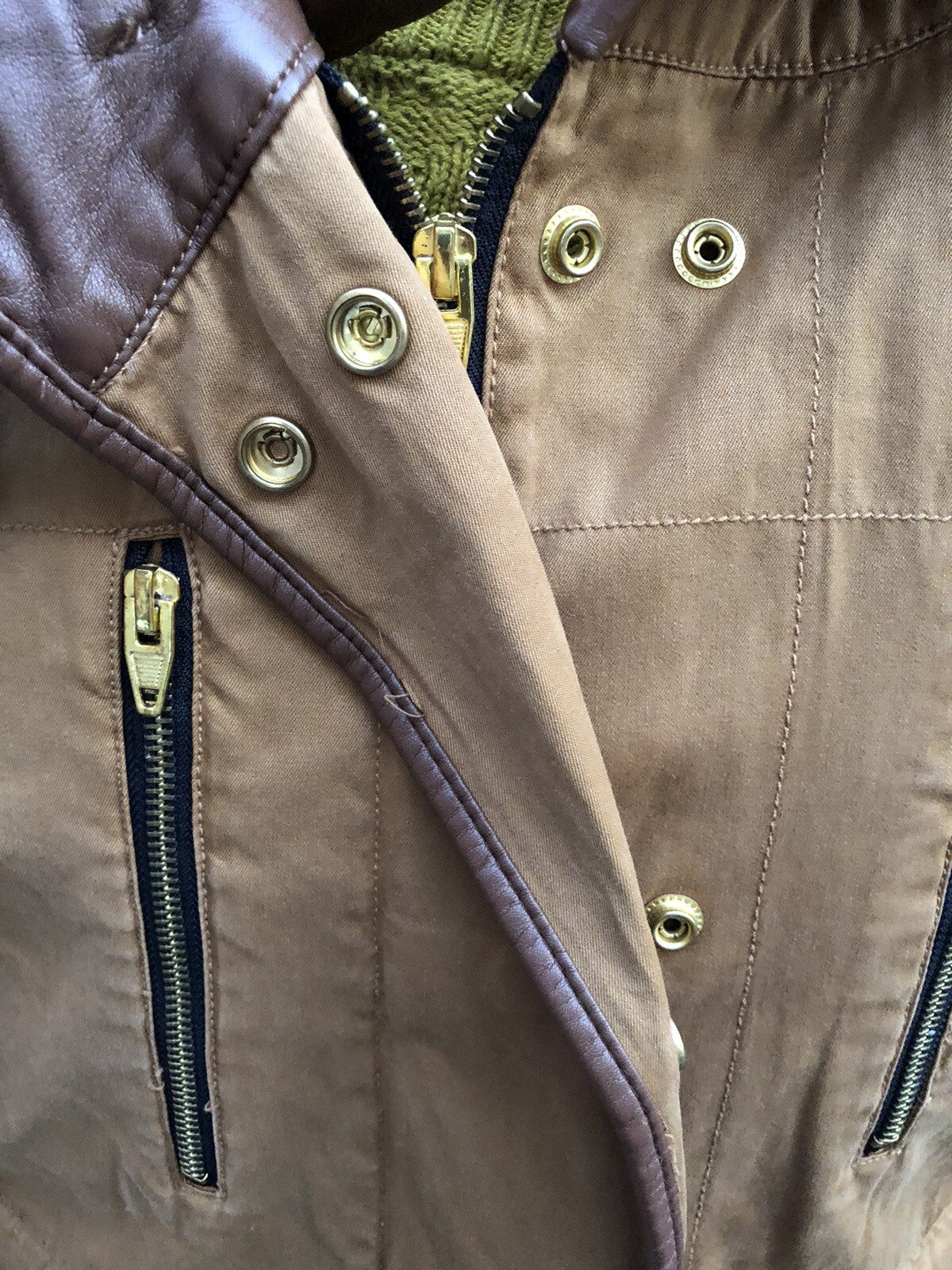 ZARA Brown Hooded Jacket Parka Women’s Size M Gem