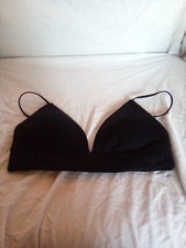 Size M Black Bra Wireless Unbranded Nylon Spandex Padded