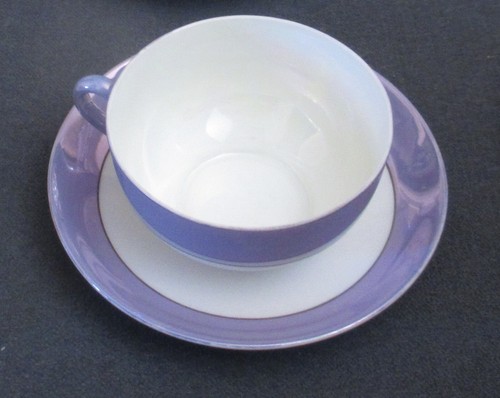 Vtg Japanese Hand Painted Purple/White Lusterware NORITAKE Tea Cup/Saucer #2 - Picture 2 of 8