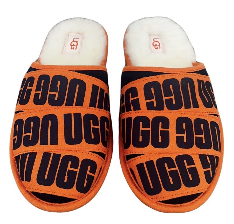 UGG SCUFF GRAPHIC NAVY ORANGE BAND SLIPPERS US SIZE 8 image 2