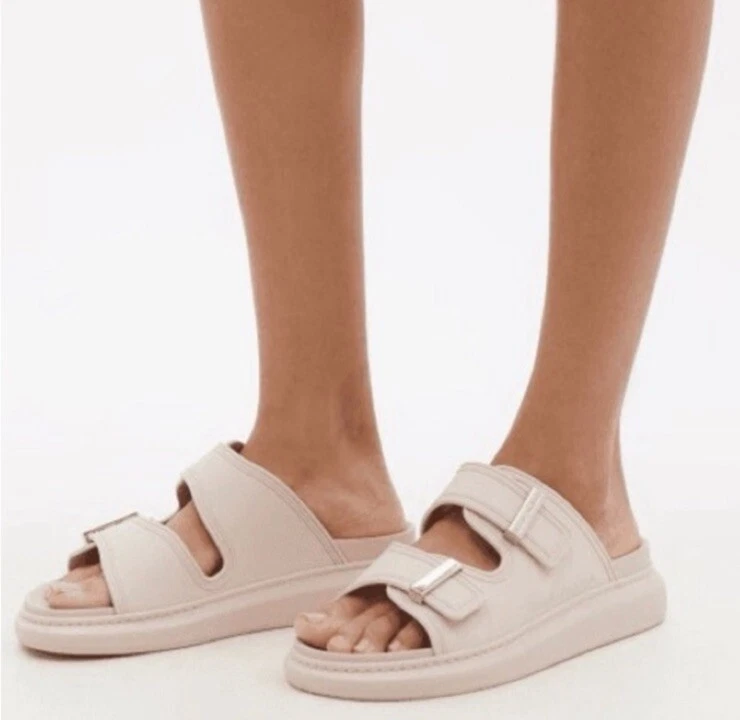 Sandali ibridi Alexander McQueen slides rosa tè donna taglia 37 5 US 7