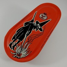 Vintage KIRCHHOF Halloween Tin Litho Noisemaker Spinner Witch Jack-o'-lantern