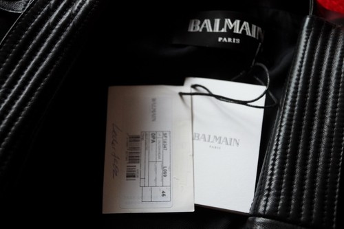 BALMAIN PARIS EDLE BIKER LEDER-JACKE LAMM NAPPA GR:44(franz.46) ROCK NEUW. LUXUS - Bild 8 von 24
