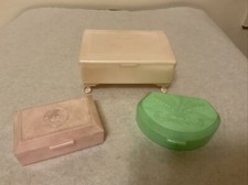 Celluoid Vanity Dressing Table Storage Boxes 1940s