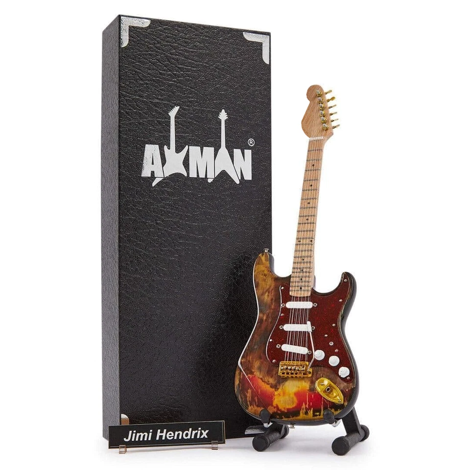 AXMAN Jimi Hendrix Guitar Miniature Replica | Burnt | Handmade Music Gifts