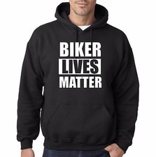 BIKER LIVES MATTER motorcycle riding gear Hooded Sweatshirt funny political H.D.