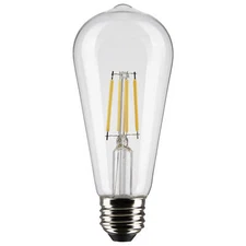 Satco 5W =40W ST19 Clear LED Nostalgic Bulb Medium E26 3000K Warm 120V