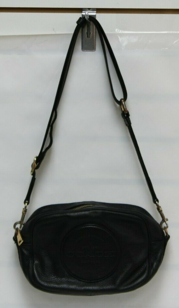 Coach Black Leather Dempsey Zip Small Crossbody Bag C2828 | eBay