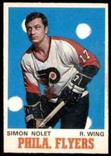 1970-71 O-PEE-CHEE SIMON NOLET WAX STAIN NRMT+ PHILADELPHIA FLYERS #194 PD