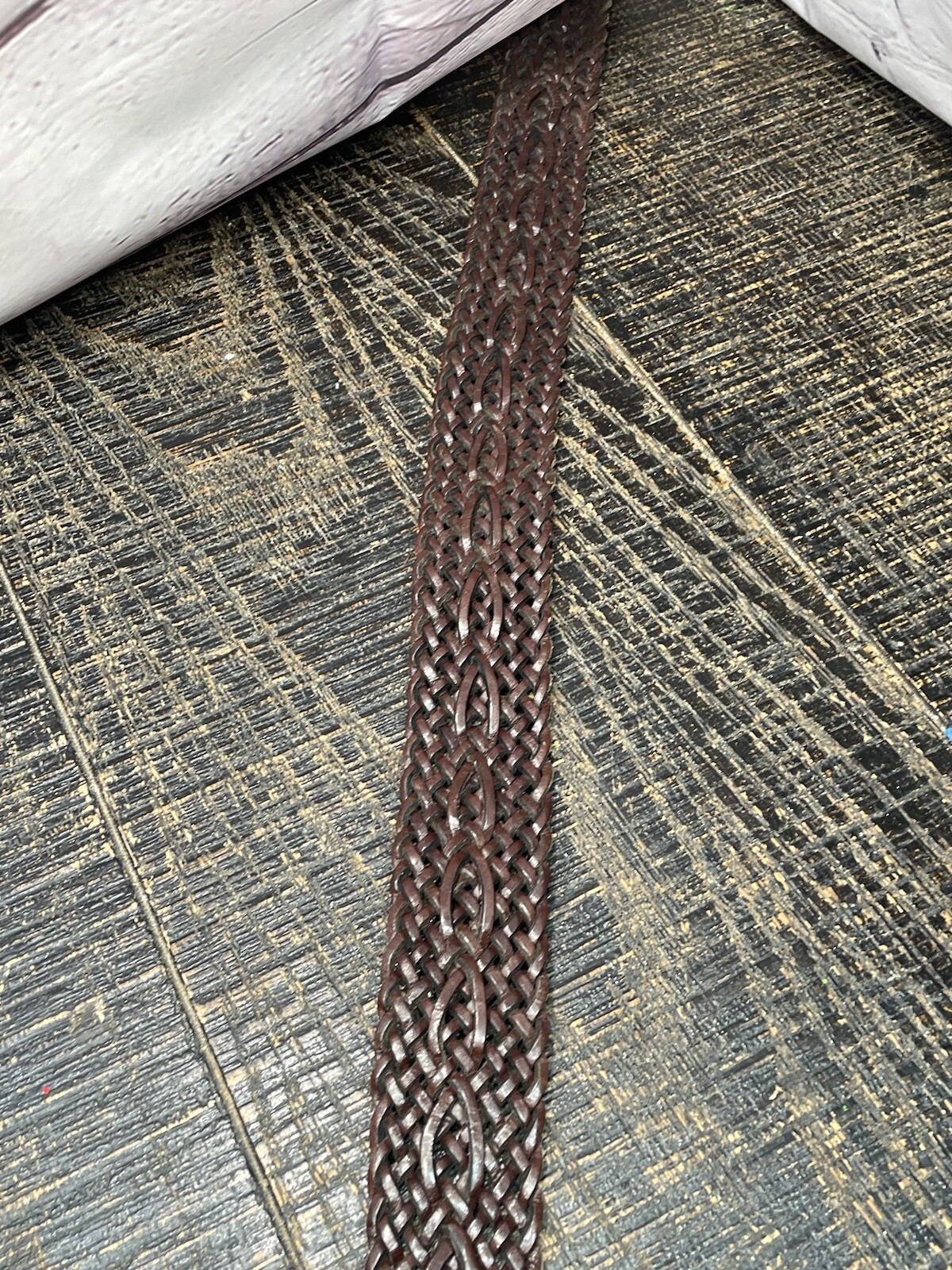 Genuine vintage COACH brown leather braided belt siz… Gem