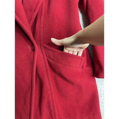Vintage Womens LL Bean Long Trench Jacket Overcoat Size 12 Red USA - Picture 8 of 8