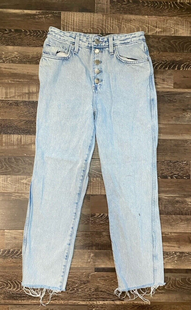 VTG Lee Womens Jeans Sz 27 Med Hi-Rise Straight Leg Crop 90s Y2K