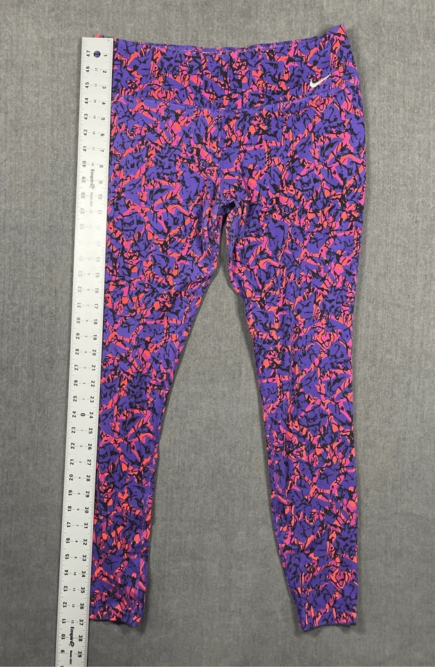 Nike Dri-FIT Leggings Women XL Purple Pink Athletic Training Colorful Athleisure - Image 4 of 4