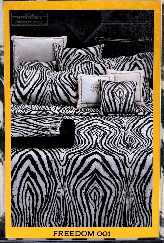 Juego de funda nórdica Roberto Cavalli Home Freedom 001 Queen estampado cebra algodón satén Foto 2 de 4