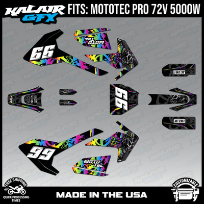 Graphics Kit for MotoTec Pro 72v 5000W (All Years) Revolt Series - RAINBOW