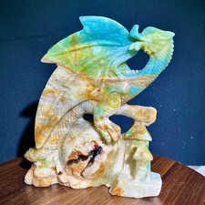 4.03LB Pure handmade carving, high-quality polished blue pine carving samples