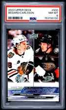 2023 UPPER DECK #500 CONNOR BEDARD/LEO CARLSSON ROOKIE RC PSA 8