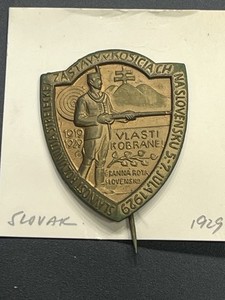 Original WW1 Slovakian Slovak Košice Sniper Shooting Army Badge Stick Pin Medal