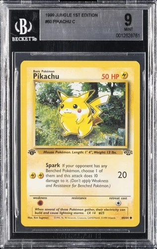 1999 POKEMON JUNGLE 1ST EDITION #60 PIKACHU BGS 9