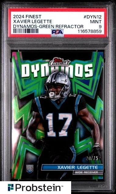 Xavier Legette Topps Finest Dynamos #DYN12 Green Refractor