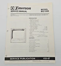 Emerson MS199R Service Repair Manual Technical Diagrams For Television TV OEM