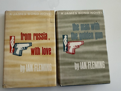 2 JAMES BOND~Book Club Editions Ian Fleming~The Man with...~From Russia with Lov