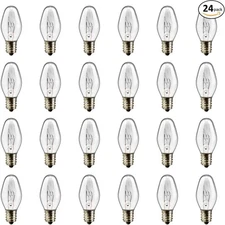 Salt Lamp Bulbs, 15 Watt Night Light - C7 Replacement Bulbs for Clear Glass 