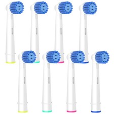 8 Pack Sensitive Gum Care Replacement Brush Heads Compatible with Oral b Brau...