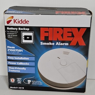 Kidde Firex Detector 120v Hardwired Smoke Alarm With 9V Battery BackUp I4618AC