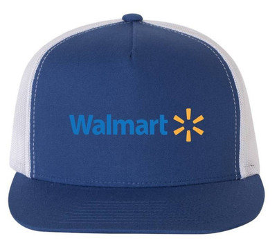 Walmart Store Wal-Mart logo Cap Flexfit Hat FlatBill Yupoong Trucker Cap 6006 OS