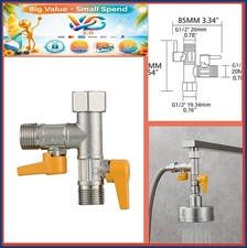 Brass 3 Way Shower Diverter Valve T Adapter Shut-Off G 1/2 Thread