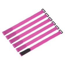 6 Pcs Battery Tie Down Straps,1"x16" Pink Nylon Hold Down Hook Loop Strap