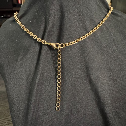 Vintage goldfarbene Wasserfall Perlen Halskette 18" verstellbar Statement Fransen Schmuck - Bild 6 von 9