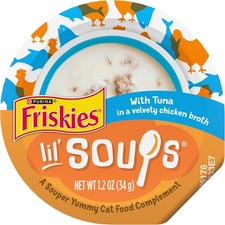 Purina Friskies Cat Treats Lil' Soups Tuna & Chicken Broth 8-Pack 1.2 oz cups