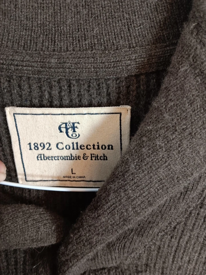 Suéter Cuello Chal Mezcla Lana Alpaca Tejido ABERCROMBIE FITCH Para Hombres Talla Grande Foto 2 de 4