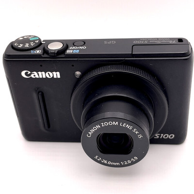 Canon PowerShot S100 12.1MP Digital Camera – Black – Lens Stuck