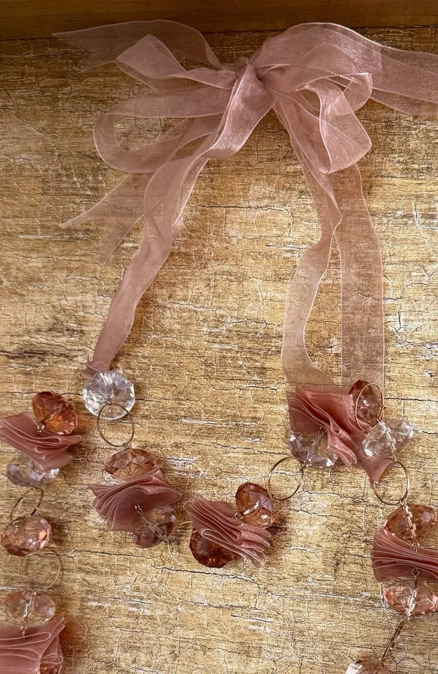 De Colección Collar Francés Melocotón Tono Dorado Conjunto Acrílico Briolette Piedra Gemas Multistrand Foto 2 de 2