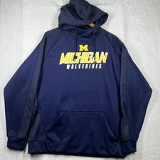 Michigan Wolverines Men  s Blue Pullover Hoodie By Proedge Size L