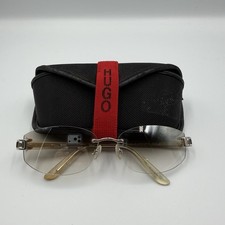 Vintage Y2K Hugo Boss Rimless Sunglasses Gold HB13217 Japan 135mm W/Case